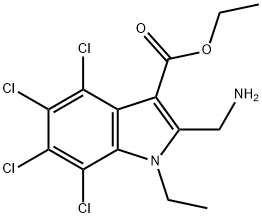 1H-Indole-3-carboxylic acid, 2-aminomethyl-1-ethyl-4,5,6,7-tetrachloro -, ethyl ester