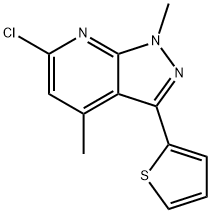 6-CHLORO-1,4-DIMETHYL-3-(2-THIENYL)-1H-PYRAZOLO[3,4-B]PYRIDINE Structural