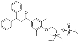 Ethanaminium, 2-N,N-diethyl-2-(2,6-dimethyl-4-(1-oxo-3,3-diphenylpropy l)phenoxy)-N-methyl-, methyl sulfate