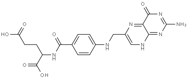 DL-Glutamic acid, N-[4-[[(2-amino-1,4-dihydro-4-oxo-6-pteridinyl)methyl]amino]benzoyl]- Structural