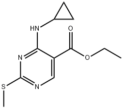Ethyl 4-(cyclopropylamino)-2-(methylthio)-pyrimidine-5-carboxylate Structural
