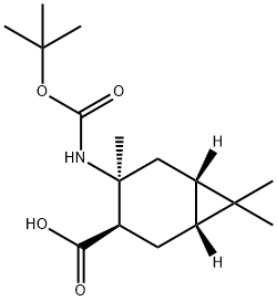 (1R,3R,4S,6S)-4-TERT-BUTOXYCARBONYLAMINO-4,7,7-TRIMETHYL-BICYCLO[4.1.0]HEPTANE-3-CARBOXYLIC ACID Structural