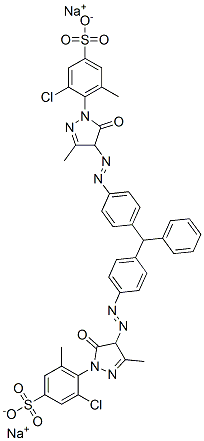 disodium 4,4'-[(phenylmethylene)bis[4,1-phenyleneazo(4,5-dihydro-3-methyl-5-oxo-1H-pyrazole-4,1-diyl)]]bis[3-chloro-5-methylbenzenesulphonate] 