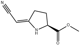 L-Proline, 5-(cyanomethylene)-, methyl ester, (E)- (9CI) Structural