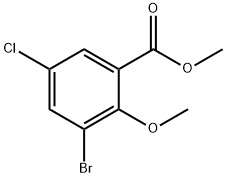 METHYL 3-BROMO-5-CHLORO-2-METHOXYBENZOATE Structural