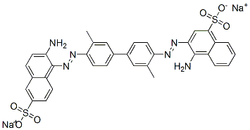 disodium 4-amino-3-[[4'-[(2-amino-6-sulphonatonaphthyl)azo]-3,3'-dimethyl[1,1'-biphenyl]-4-yl]azo]naphthalene-1-sulphonate Structural