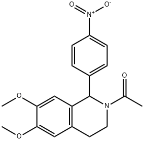 1-[6,7-DIMETHOXY-1-(4-NITRO-PHENYL)-3,4-DIHYDRO-1H-ISOQUINOLIN-2-YL]-ETHANONE Structural