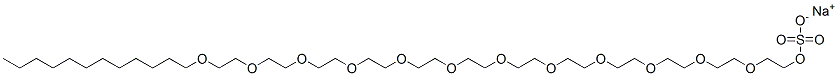 sodium 3,6,9,12,15,18,21,24,27,30,33,36-dodecaoxaoctatetracontyl sulphate Structural