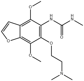 Urea, 1-(4,7-dimethoxy-6-(2-(dimethylamino)ethoxy)-5-benzofuranyl)-3-m ethyl- Structural