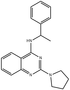 N-(1-phenylethyl)-2-(pyrrolidin-1-yl)quinazolin-4-aMine Structural