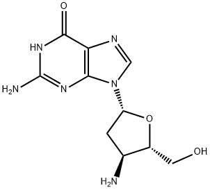 2-Amino-9-[(2R,4S,5S)-4-amino-5-(hydroxymethyl)oxolan-2-yl]-3H-purin-6-one Structural