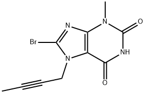 8-bromo-7-(but-2-ynyl)-3-methyl-1H-purine-2,6(3H,7H)-dione Structural