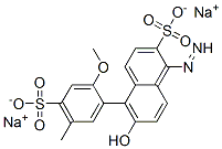 Disodium6-hydroxy-5-(2-methoxy-5-methyl-4-sulfonato-phenyl)diazenyl-naphthalene-2-sulfonate Structural