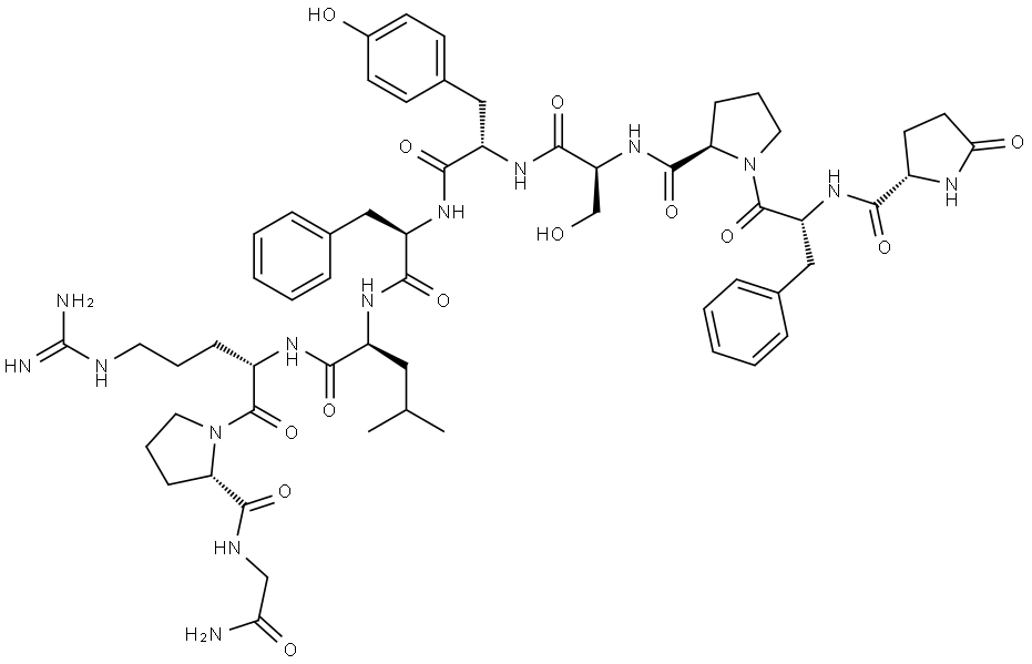 PYR-D-PHE-PRO-SER-TYR-D-PHE-LEU-ARG-PRO-GLY-NH2 Structural