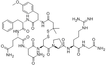 3-MERCAPTO-3-METHYL-BUTYRYL-TYR(ME)-PHE-GLN-ASN-CYS-PRO-ARG-GLY-NH2 Structural