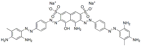 4-Amino-3,6-bis[[4-[(2,4-diamino-5-methylphenyl)azo]phenyl]azo]-5-hydroxynaphthalene-2,7-disulfonic acid disodium salt