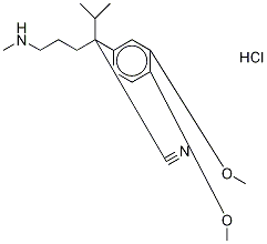 Verapamil Related Compound A (50 mg) (3,4-Dimethoxy-alpha-[3-(methylamino)propyl]-alpha-(1-methylethyl)-benzeneacetonitrile monohydrochloride) Structural