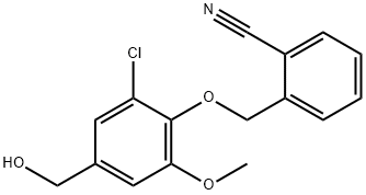 2-[2-chloro-4-(hydroxymethyl)-6-methoxyphenoxymethyl]benzonitrile Structural