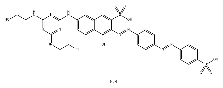 disodium 7-[[4,6-bis[(2-hydroxyethyl)amino]-1,3,5-triazin-2-yl]amino]-4-hydroxy-3-[[4-[(4-sulphonatophenyl)azo]phenyl]azo]naphthalene-2-sulphonate Structural