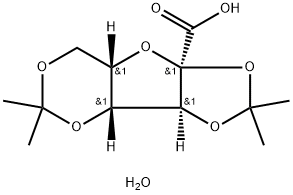 (-)-Diacetone-2-keto-L-gulonic acid monohydrate Structural