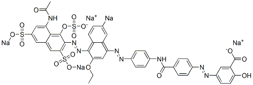 5-[[4-[[4-[[4-[[8-Acetylamino-1-hydroxy-3,6-bis(sodiosulfo)-2-naphthalenyl]azo]-3-ethoxy-7-sodiosulfo-1-naphthalenyl]azo]phenyl]aminocarbonyl]phenyl]azo]-2-hydroxybenzoic acid sodium salt