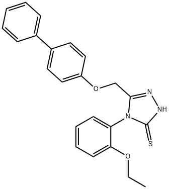 s-Triazole-2-thiol, 5-(4-biphenylyloxymethyl)-1-(o-ethoxyphenyl)- Structural