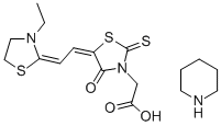 5-[(3-ETHYL-2-THIAZOLIDINYLIDENE)ETHYLIDENE]-4-OXO-2-THIOXO-3- THIAZOLIDINEACETIC ACID PIPERIDINE SALT Structural