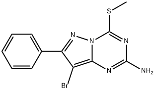 8-BROMO-4-(METHYLTHIO)-7-PHENYLPYRAZOLO[1,5-A][1,3,5]TRIAZIN-2-AMINE Structural