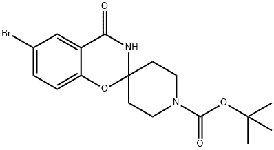 TERT-BUTYL 6-BROMO-4-OXO-3,4-DIHYDRO-1'H-SPIRO[1,3-BENZOXAZINE-2,4'-PIPERIDINE]-1'-CARBOXYLATE Structural