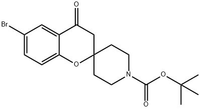 TERT-BUTYL6-BROMO-4-OXO-3,4-DIHYDRO-1'H-SPIRO[CHROMENE-2,4'-PIPERIDINE!-1'-CARBOXY Structural