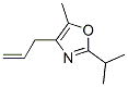 Oxazole, 5-methyl-2-(1-methylethyl)-4-(2-propenyl)- (9CI) Structural