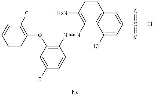 sodium 6-amino-5-[[4-chloro-2-(2-chlorophenoxy)phenyl]azo]-4-hydroxynaphthalene-2-sulphonate Structural