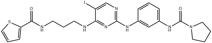 N-[3-[[5-Iodo-4-[[3-[(2-thienylcarbonyl)amino]propyl]amino]-2-pyrimidinyl]amino]phenyl]-1-pyrrolidinecarboxamide Structural