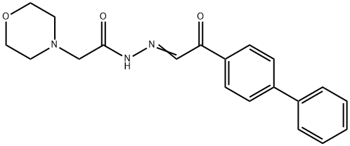 4-Morpholineacetic acid, (p-phenylphenacylidene)hydrazide Structural