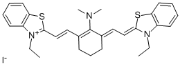 2-[(E)-2-(2-(DIMETHYLAMINO)-3-((E)-2-[3-ETHYL-1,3-BENZOTHIAZOL-2(3H)-YLIDENE]ETHYLIDENE)-1-CYCLOHEXEN-1-YL)ETHENYL]-3-ETHYL-1,3-BENZOTHIAZOL-3-IUM IODIDE Structural