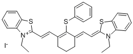 3-ETHYL-2-((E)-2-[3-((E)-2-[3-ETHYL-1,3-BENZOTHIAZOL-2(3H)-YLIDENE]ETHYLIDENE)-2-(PHENYLSULFANYL)-1-CYCLOHEXEN-1-YL]ETHENYL)-1,3-BENZOTHIAZOL-3-IUM IODIDE