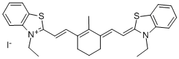 3-ETHYL-2-[(E)-2-(3-((E)-2-[3-ETHYL-1,3-BENZOTHIAZOL-2(3H)-YLIDENE]ETHYLIDENE)-2-METHYL-1-CYCLOHEXEN-1-YL)ETHENYL]-1,3-BENZOTHIAZOL-3-IUM IODIDE Structural