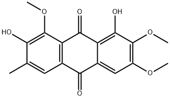 1,7-Dihydroxy-2,3,8-trimethoxy-6-methylanthracene-9,10-dione Structural