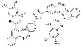 4,4'-[1,3,4-OXADIAZOLE-2,5-DIYLBIS(4,1-PHENYLENEAZO) BIS[N-(4-CHLORO-2,5-DIMETHOXYPHENYL)]-3-HYDROXY-2-NAPHTHALENECARBOXAMIDE Structural