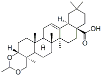 Olean-12-en-28-oic acid, 3,23-(ethylidenebis(oxy))-, (3beta,4alpha)- Structural