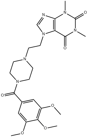 1H-Purine-2,6-dione, 3,7-dihydro-1,3-dimethyl-7-(2-(4-(3,4,5-trimethox ybenzoyl)-1-piperazinyl)ethyl)-