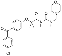 Urea, 1-(2-(p-(p-chlorobenzoyl)phenoxy)-2-methylpropionyl)-3-(morpholi nomethyl)-