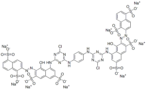 octasodium 2,2'-[1,4-phenylenebis[imino(6-chloro-1,3,5-triazine-4,2-diyl)imino(1-hydroxy-3,6-disulphonatonaphthalene-2,8-diyl)azo]]bisnaphthalene-1,5-disulphonate Structural