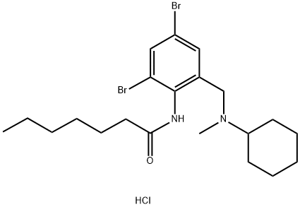 Heptanamide, N-(2,4-dibromo-6-((cyclohexylmethylamino)methyl)phenyl)-,  monohydrochloride