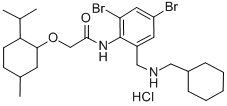 Acetamide, N-(2,4-dibromo-6-((cyclohexylmethylamino)methyl)phenyl)-2-( (5-methyl-2-(1-methylethyl)cyclohexyl)oxy)-, monohydrochloride