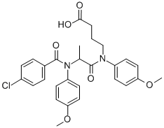N-(N-(p-Chlorobenzoyl)-3-(p-anisidino)propionyl)-4-(p-anisidino)butyri c acid Structural