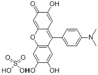 9-(4'-DIMETHYLAMINOPHENYL)-2,6,7-TRIHYDROXYFLUORONE SULFATE Structural