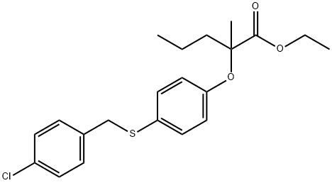 ethyl 2-[4-[(4-chlorophenyl)methylsulfanyl]phenoxy]-2-methyl-pentanoat e Structural