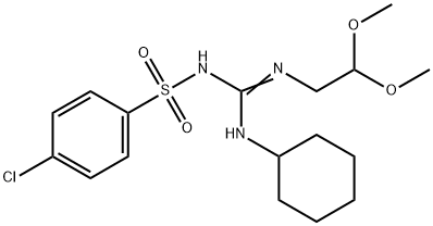 Benzenesulfonamide, 4-chloro-N-((cyclohexylamino)((2,2-dimethoxyethyl) amino)methylene)- Structural