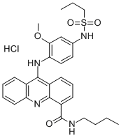 4-Acridinecarboxamide, N-butyl-9-(4-(propylsulfonamido)-2-methoxyanili no)-, monohydrochloride